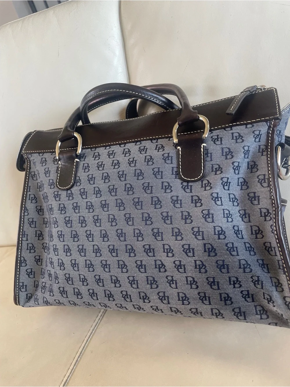 Dooney & Bourke Satchel Bag in Blue and Brown